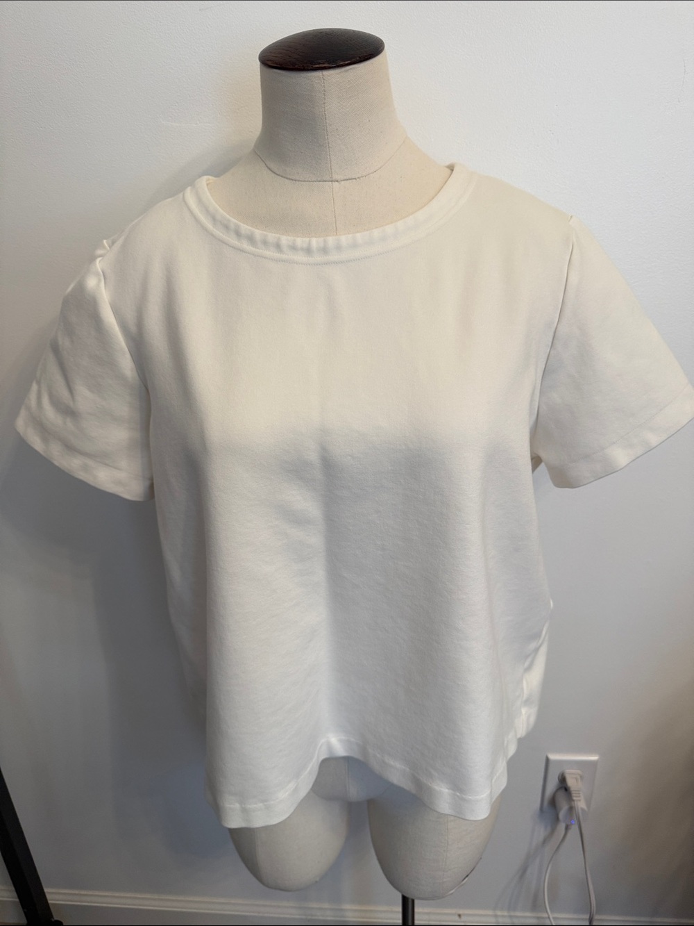 SPANX White Short Sleeve Crewneck Ponte Tee
